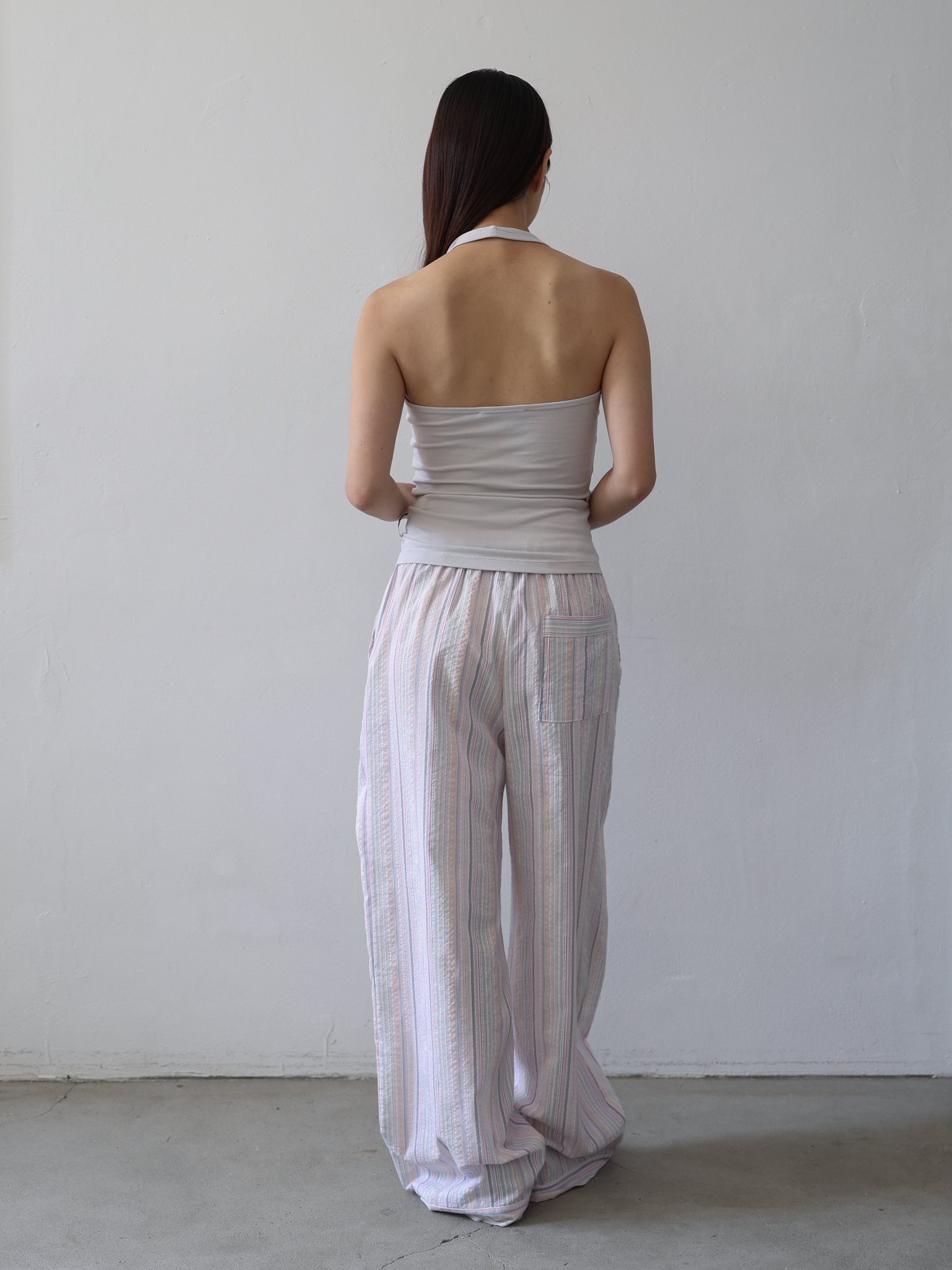 Banding Pants - stripe pink