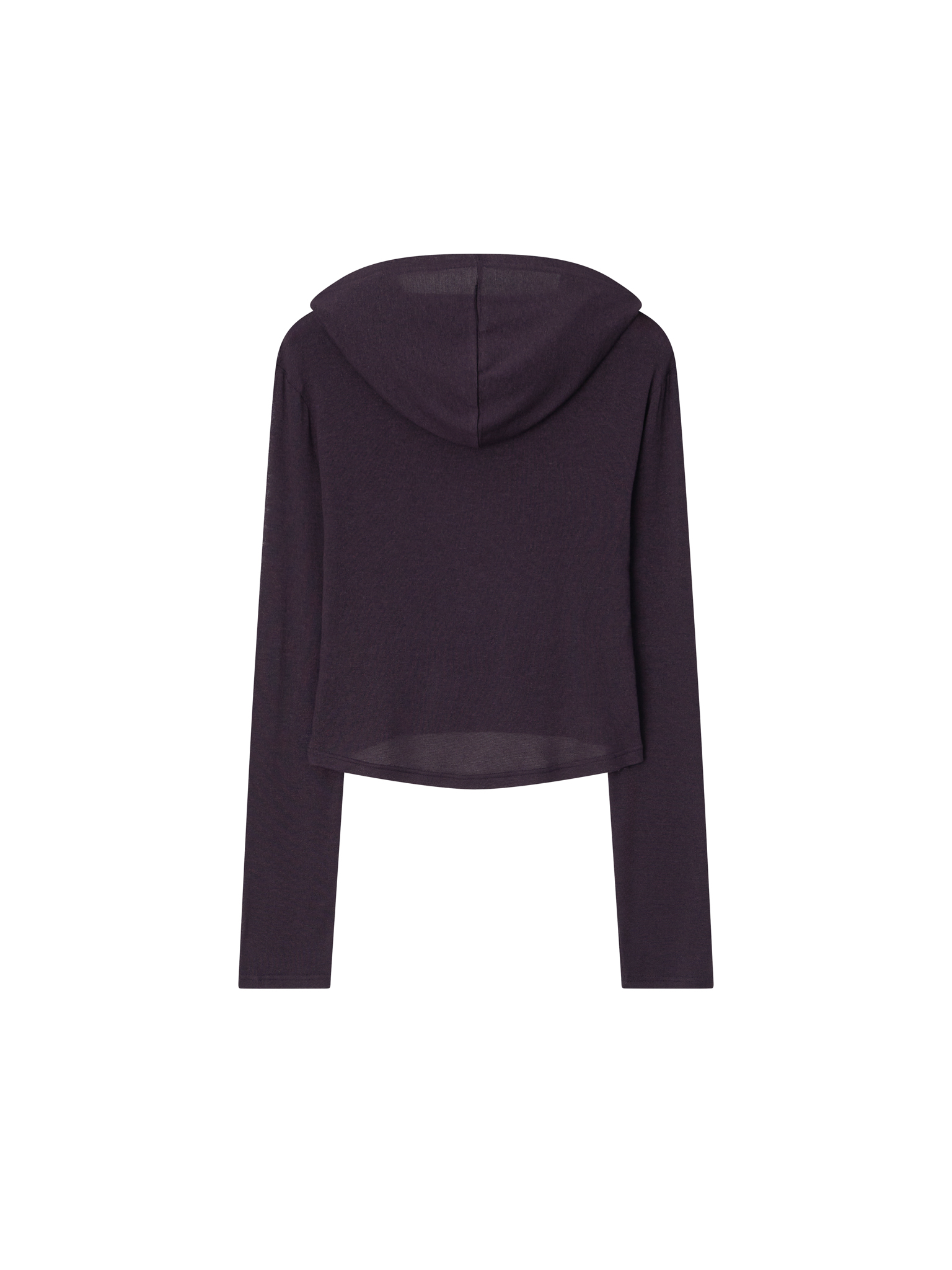 Hooded Wool Blend Long Sleeve - purple