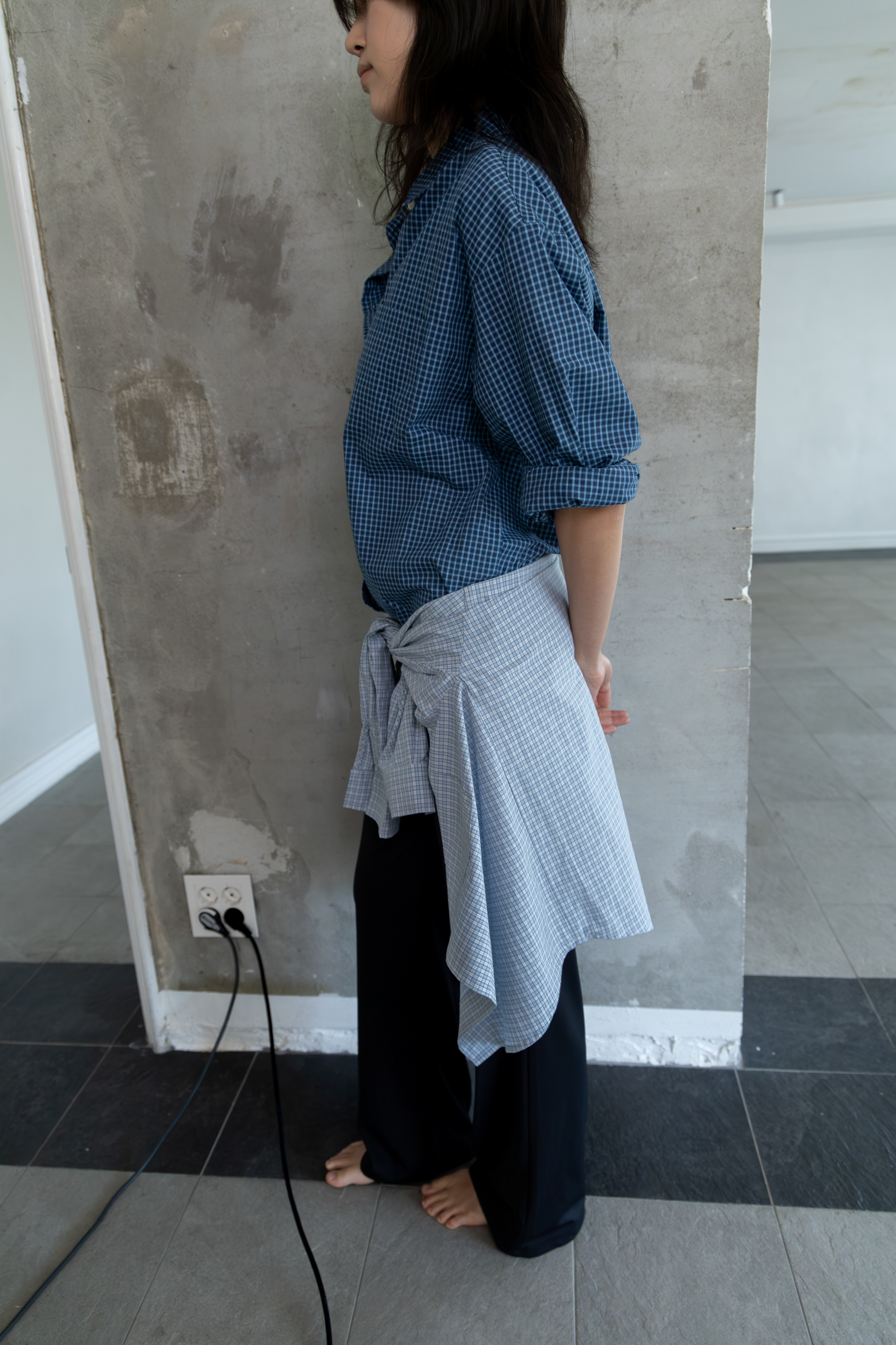 Cotton Check Shirt - blue