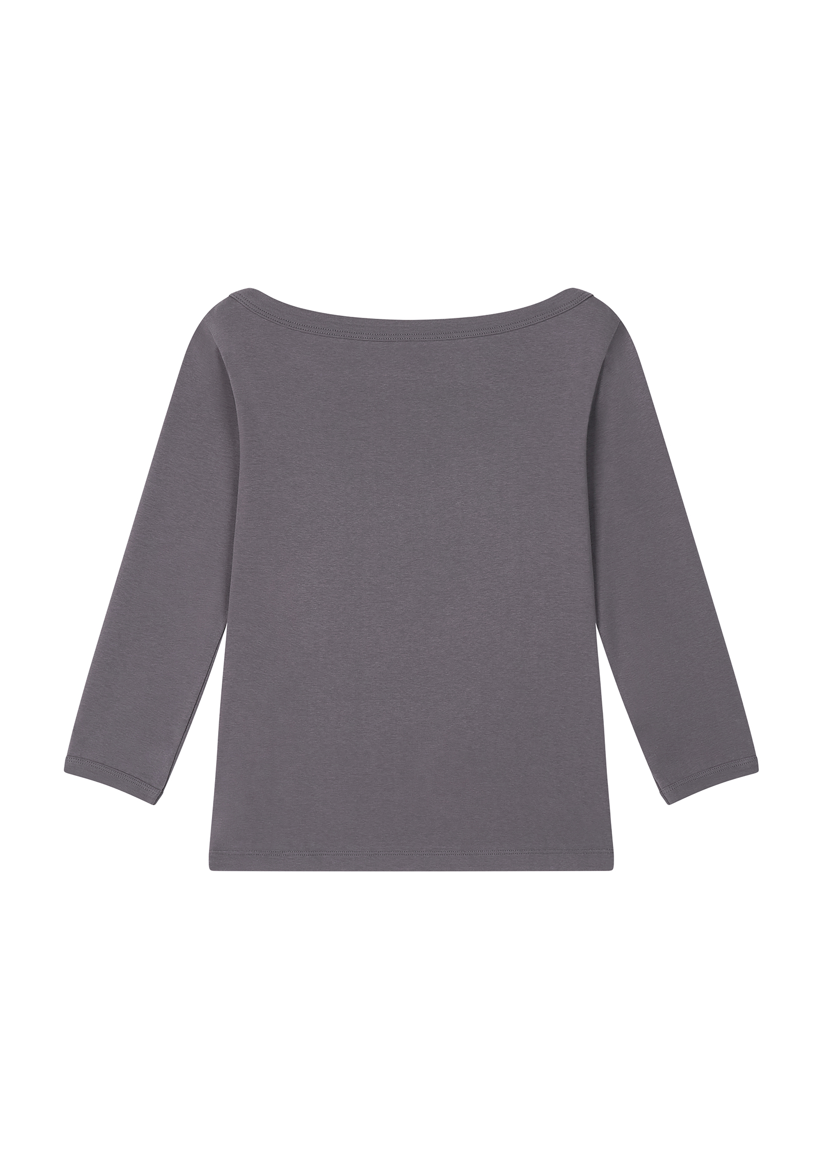 Boatneck 3/4 Sleeve Tee - charcoal
