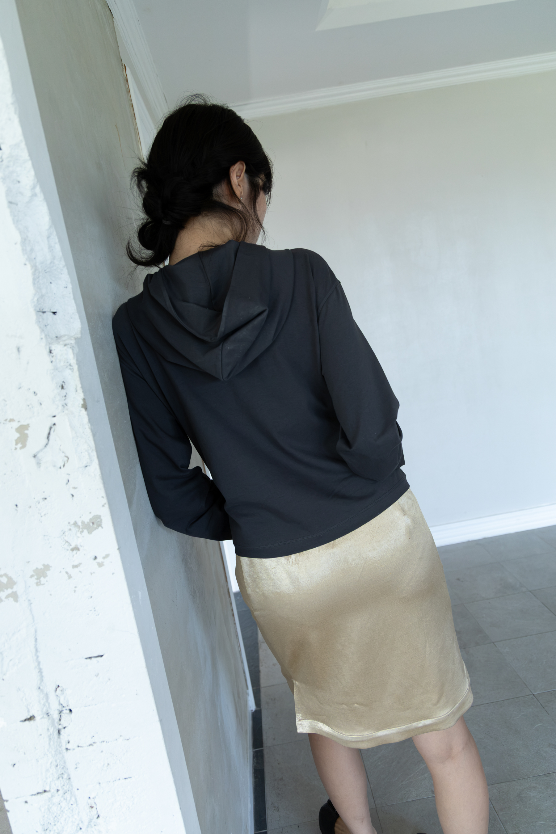 Line Zip Hoodie - charcoal