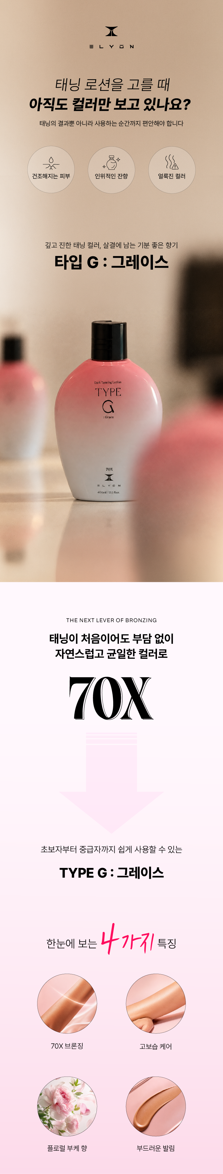 [엘리온] 타입 G 70X 태닝로션 - 400mL