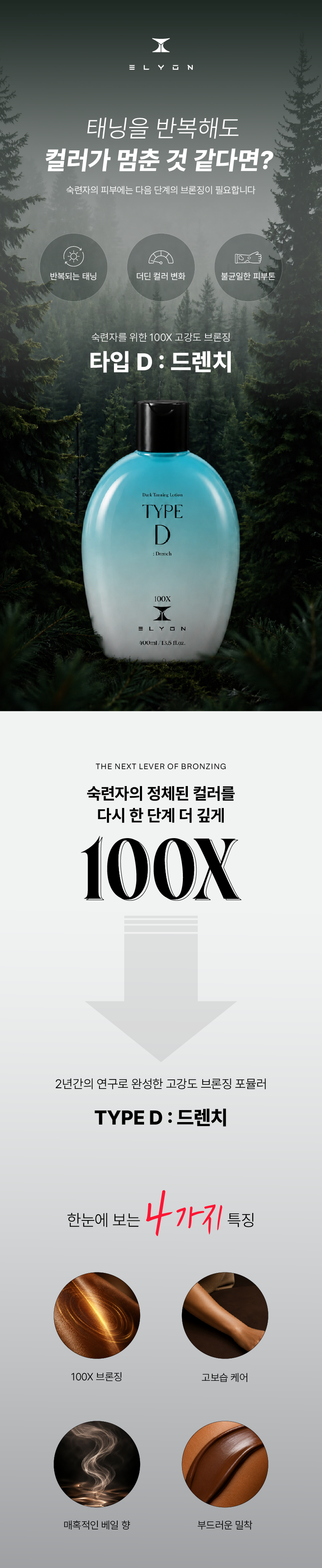 [엘리온] 타입 D 100X 태닝로션 - 400mL