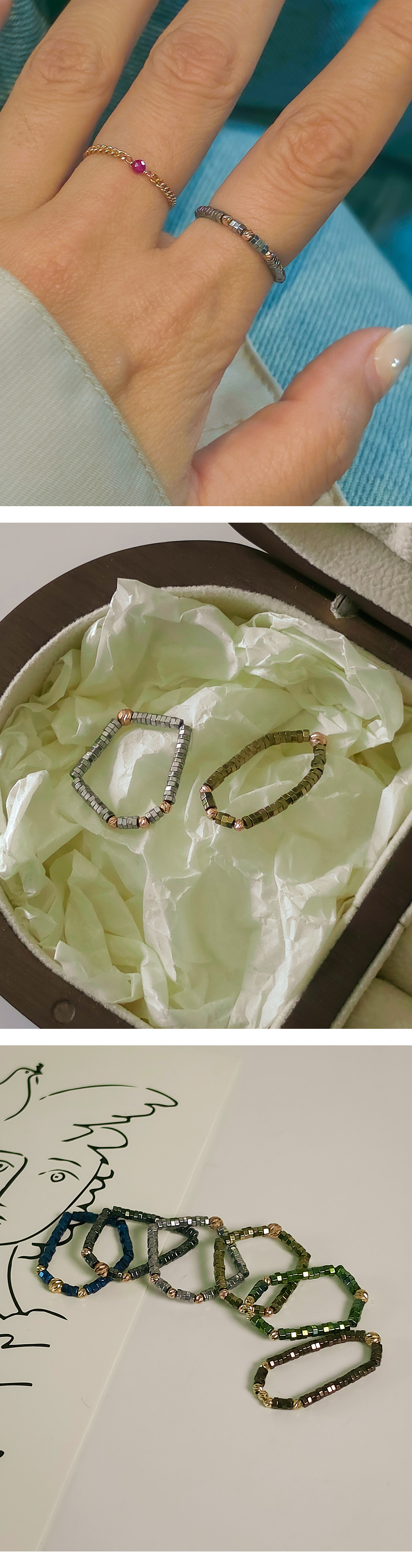 14k 헤마타이트 반지 (3-type)