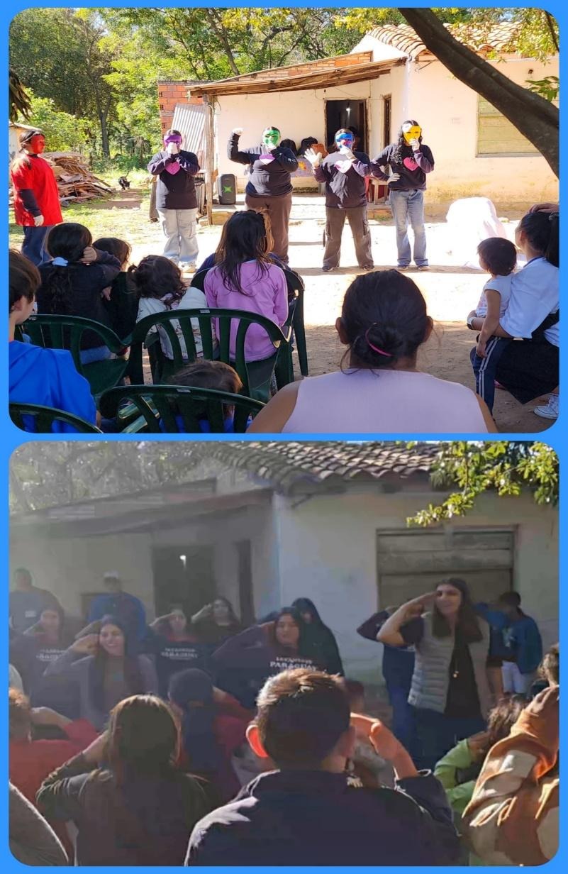 A collage of people in a courtyard  AI-generated content may be incorrect.