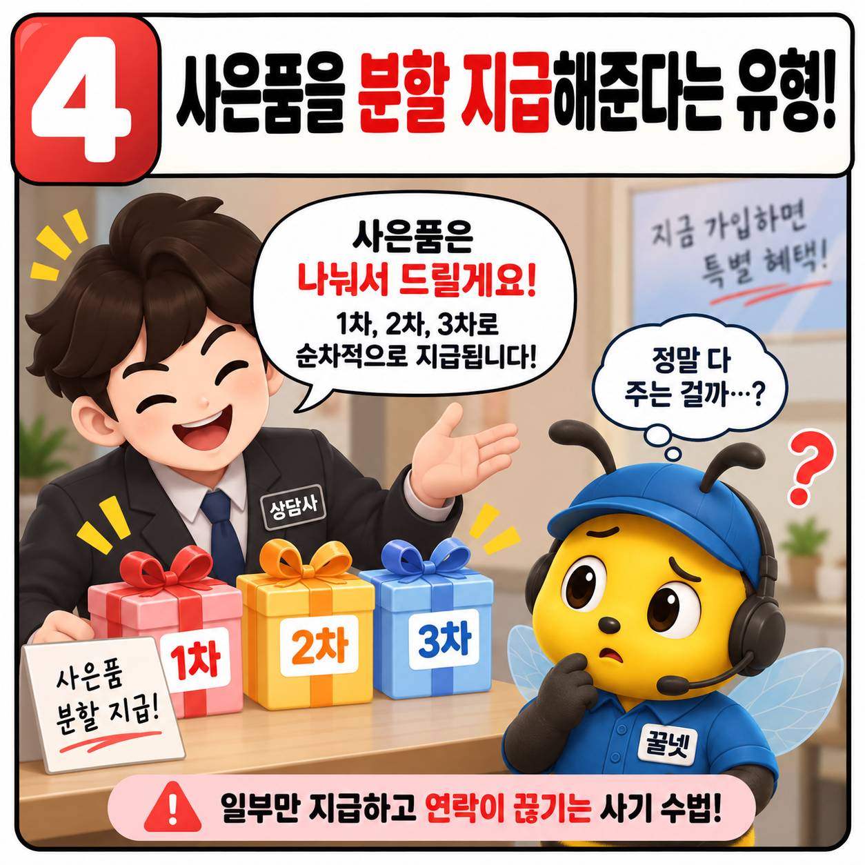 인터넷가입 사은품 분할 지급 주의사항