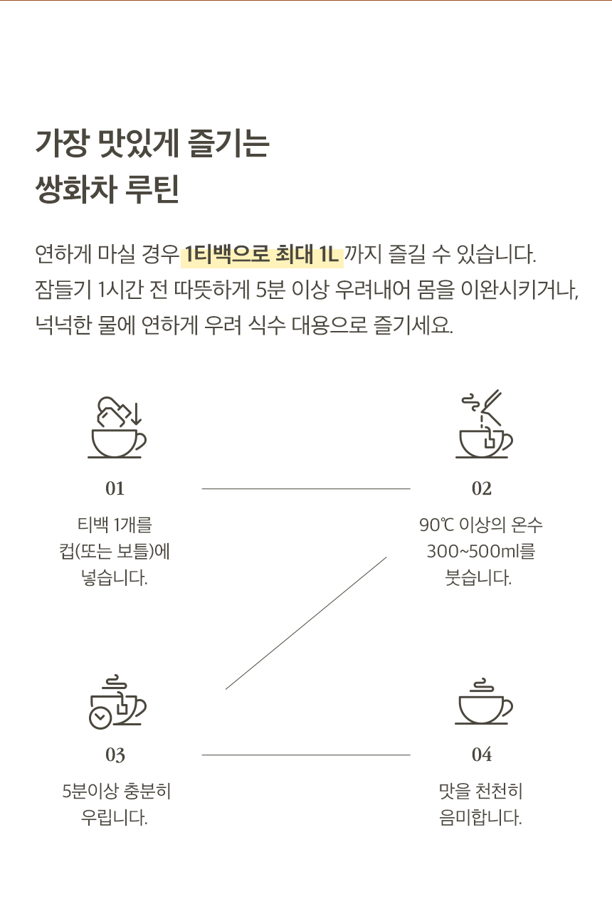 쌍화차 프리미엄 대용량, 명상 아티스트가 빚은 내면의 조화 국산 한방 수제 티백 (100g)