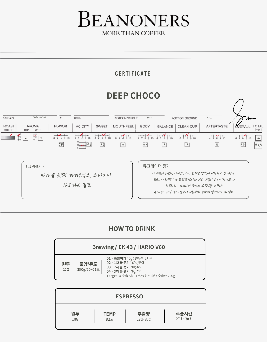 딥초코 블렌딩 원두 커피
