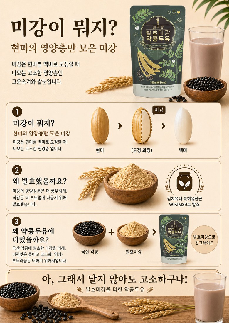 미식강 발효미강 약콩두유(190ml×20팩)×3박스