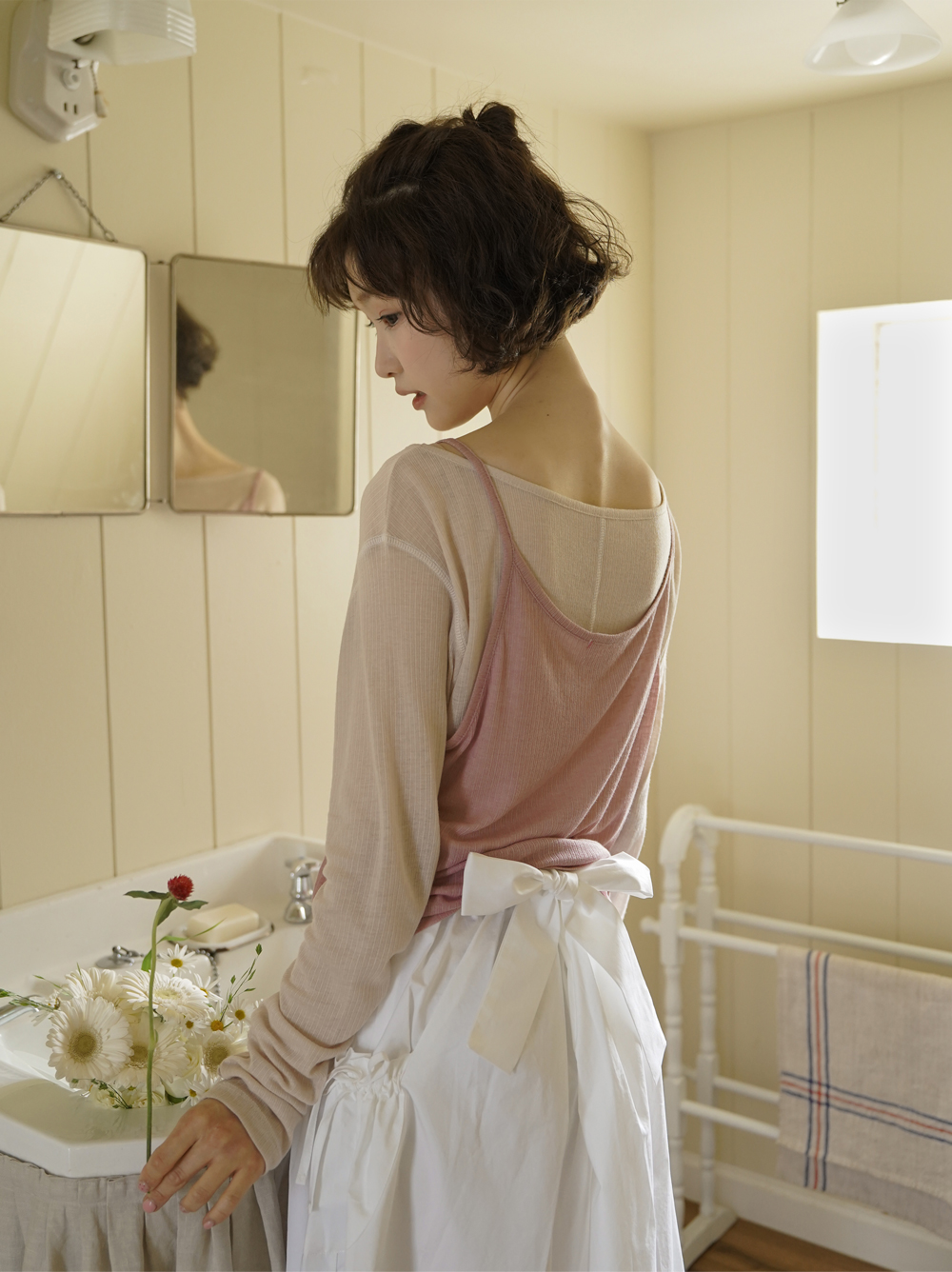 RIBBON POCKET COTTON SKIRT