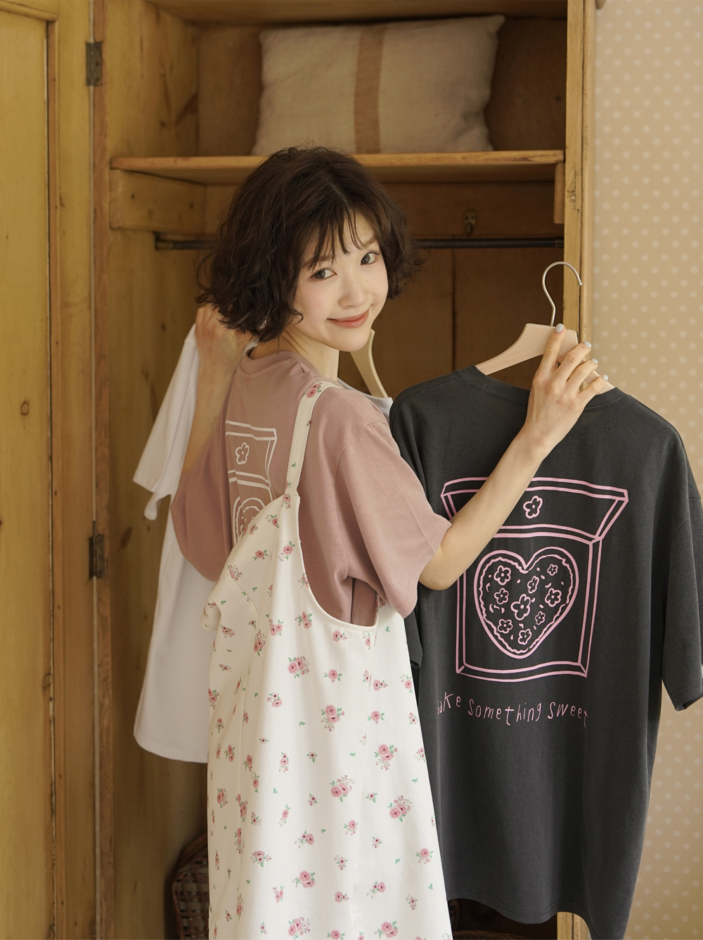 SWEET PIZZA TEE - blush topping