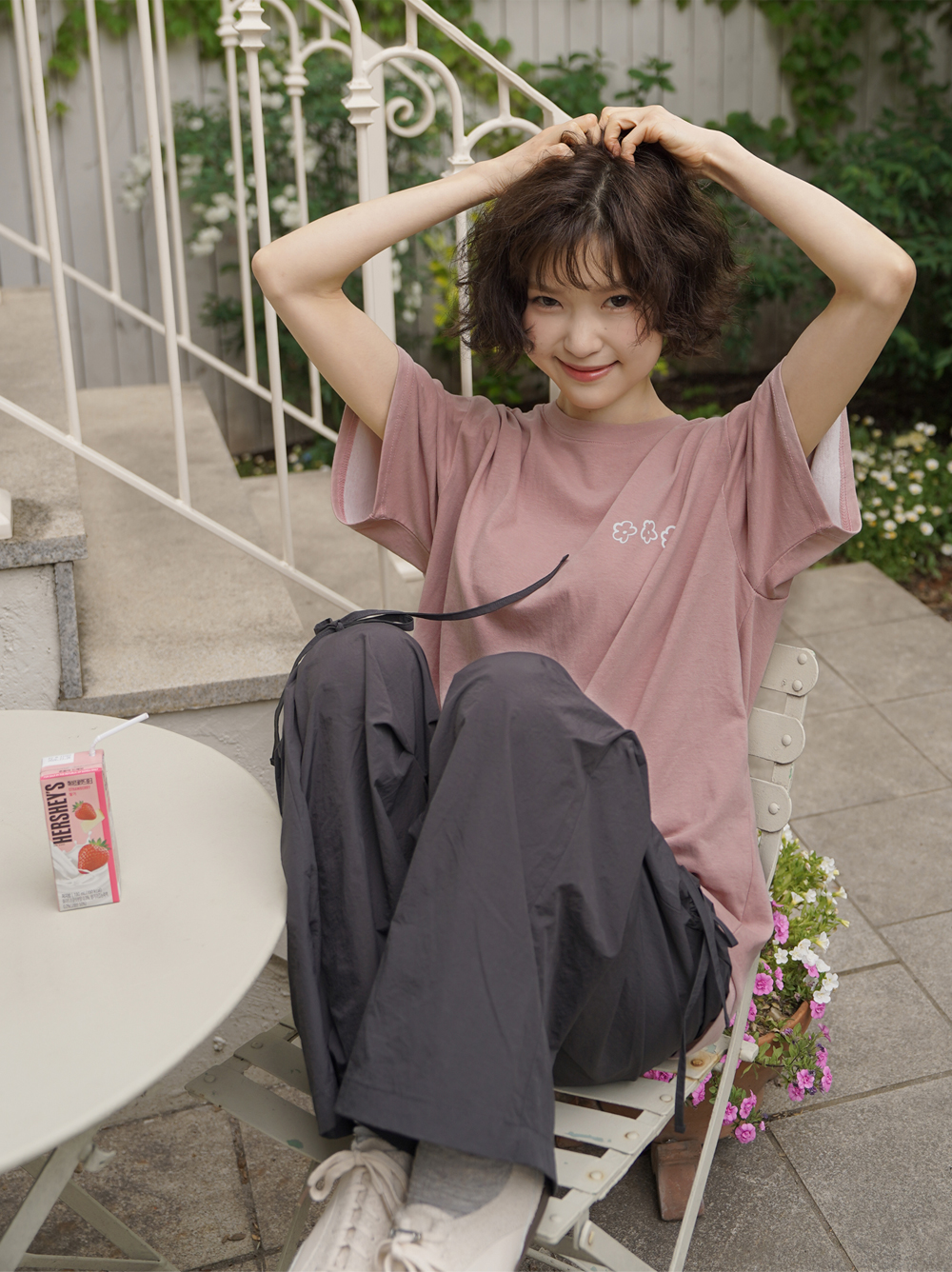 SWEET PIZZA TEE - blush topping