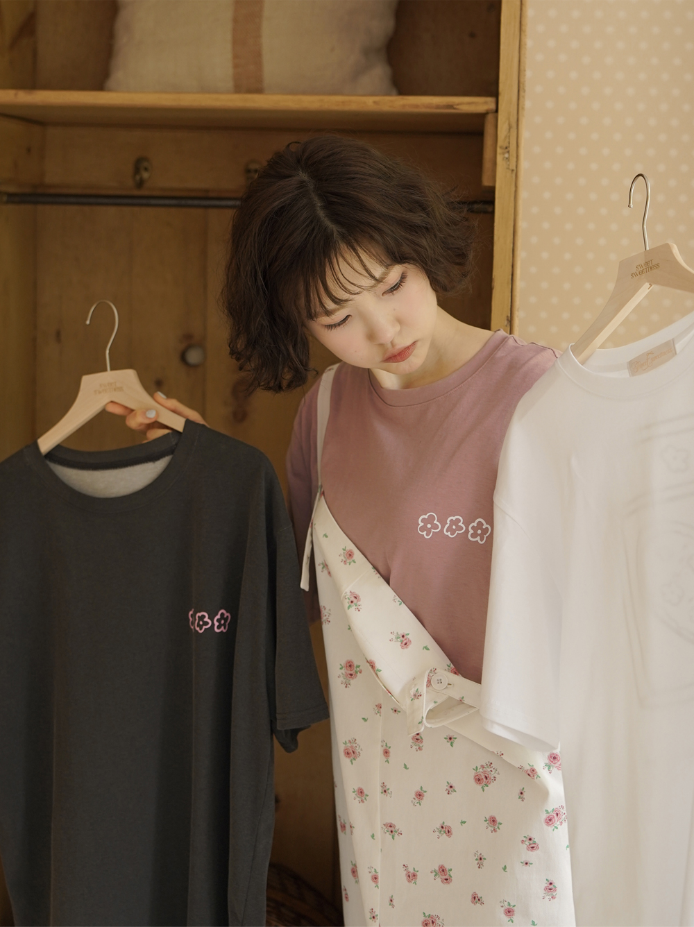 SWEET PIZZA TEE - blush topping