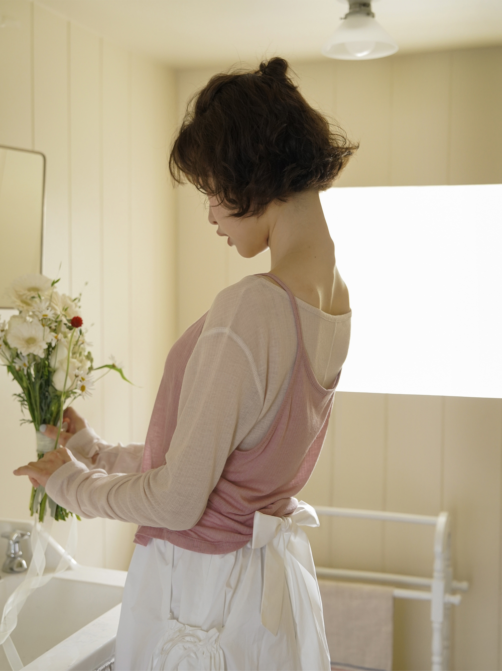 RIBBON POCKET COTTON SKIRT