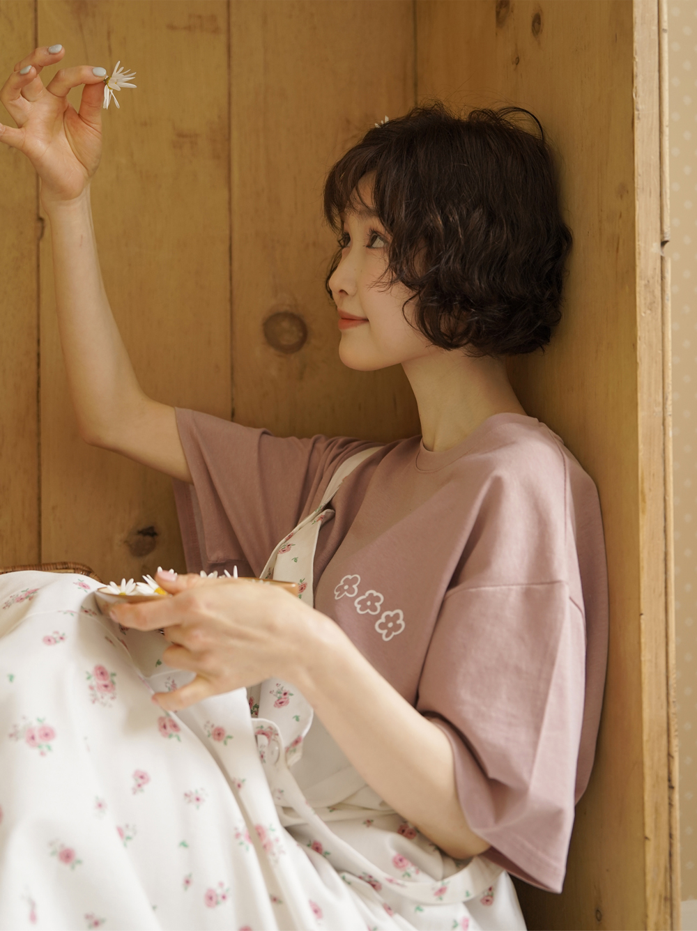 SWEET PIZZA TEE - blush topping