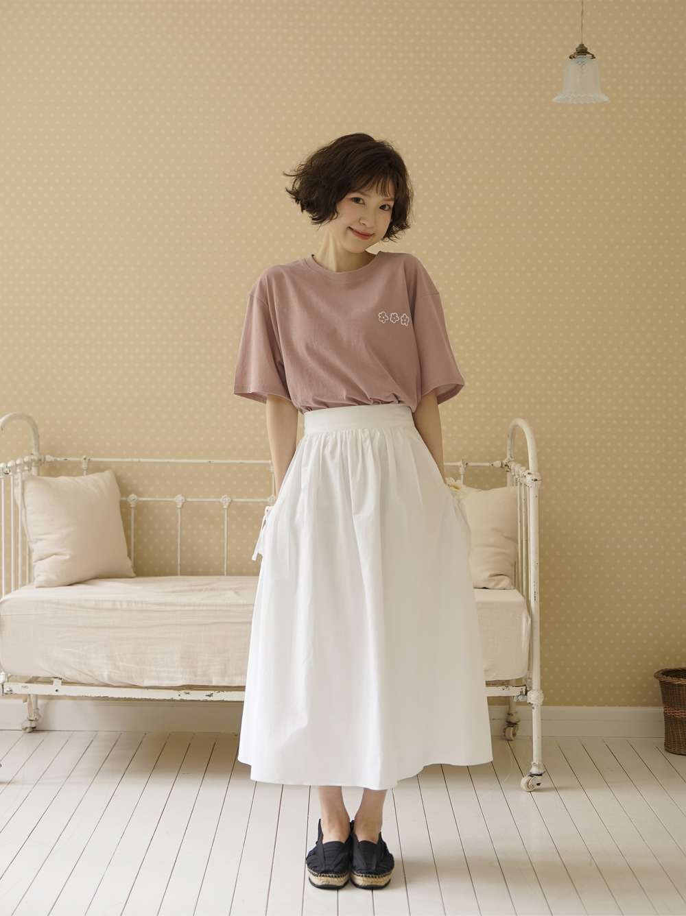 RIBBON POCKET COTTON SKIRT