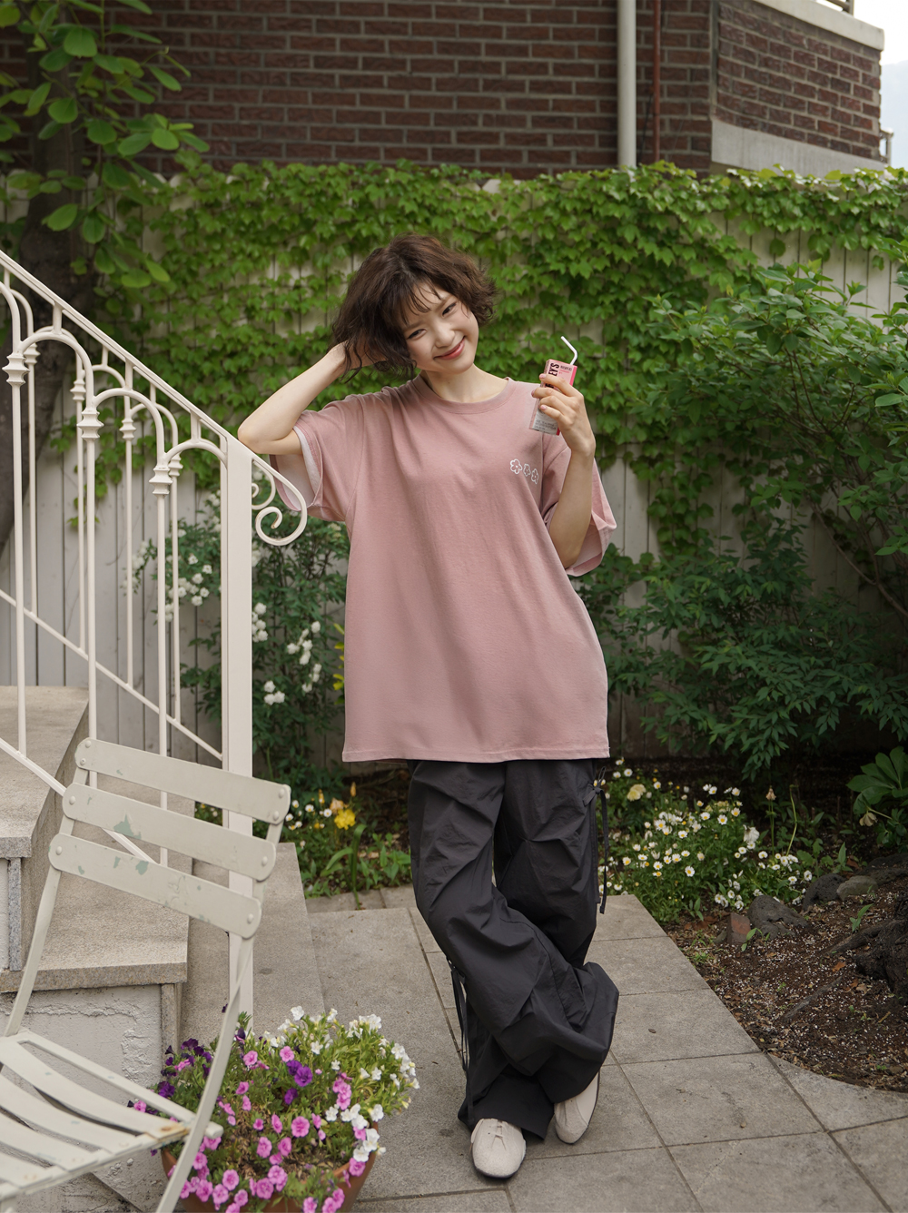 SWEET PIZZA TEE - blush topping
