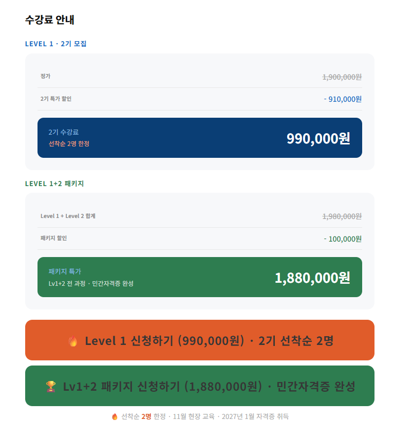 움직임의 원리 재활관점 필라테스 레벨 1+ 레벨 2 패키지