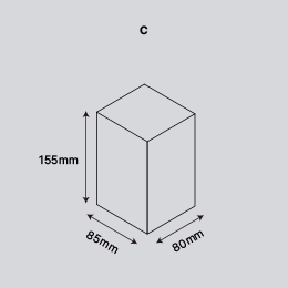 C : 가로 85 x 세로 155 x 폭 80mm → 가습기, 선풍기 = 계절상품 넣는 용도
