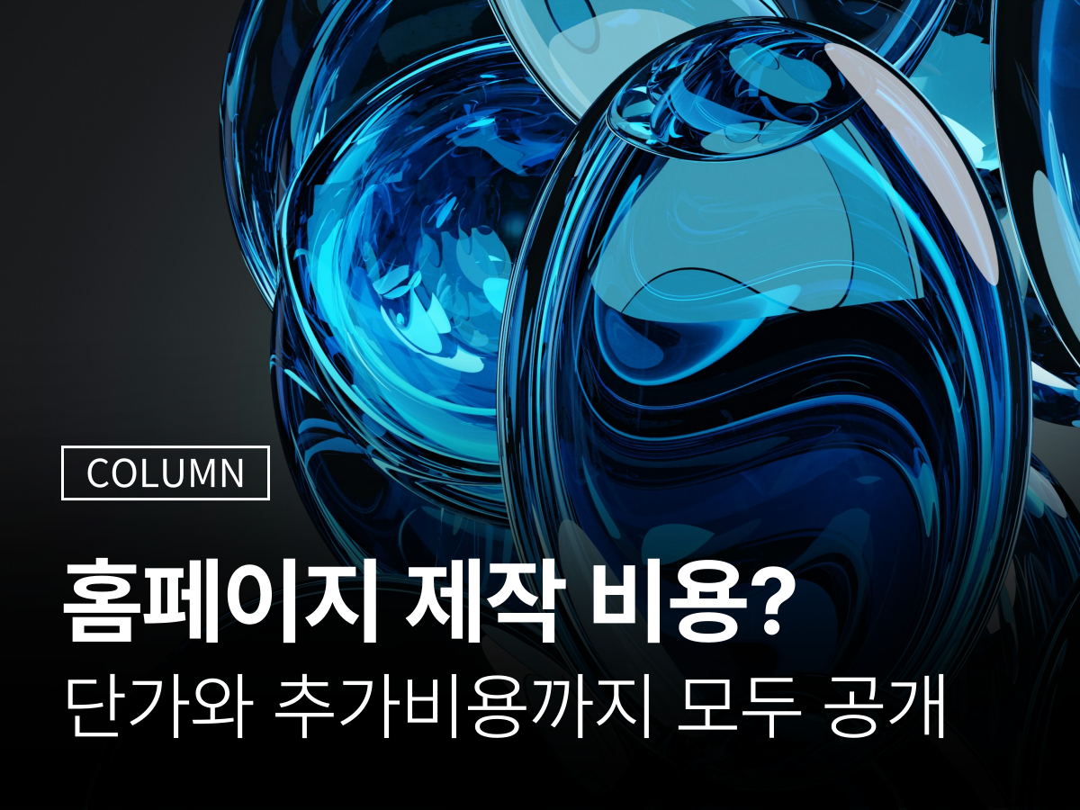 홈페이지 제작 비용