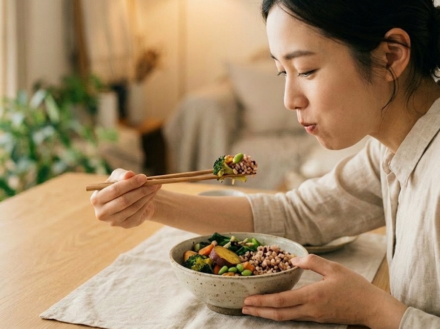 천천히 꼭꼭 씹어 먹는 식사 습관 이미지