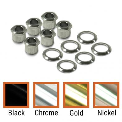Kluson Modern Bolt Bushing To Vintage Push-In Cosmetic Adapter Kit For Vintage Stamped Steel Tuning Machines