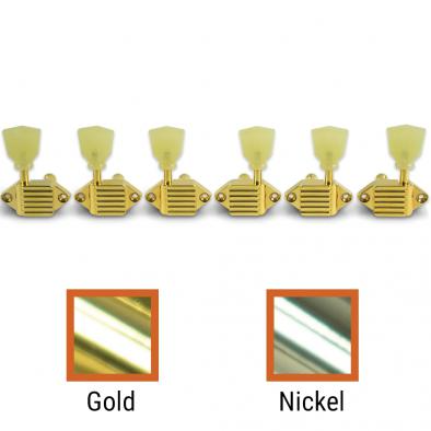 Kluson 3 Per Side Vintage Diecast Series Waffleback Tuning Machines