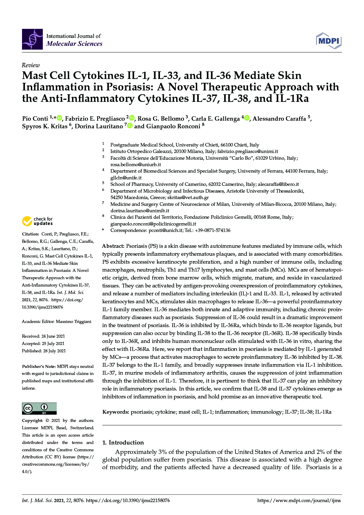 The Role of IL-1, IL-33, and IL-36 Cytokines in Psoriasis and New Anti ...