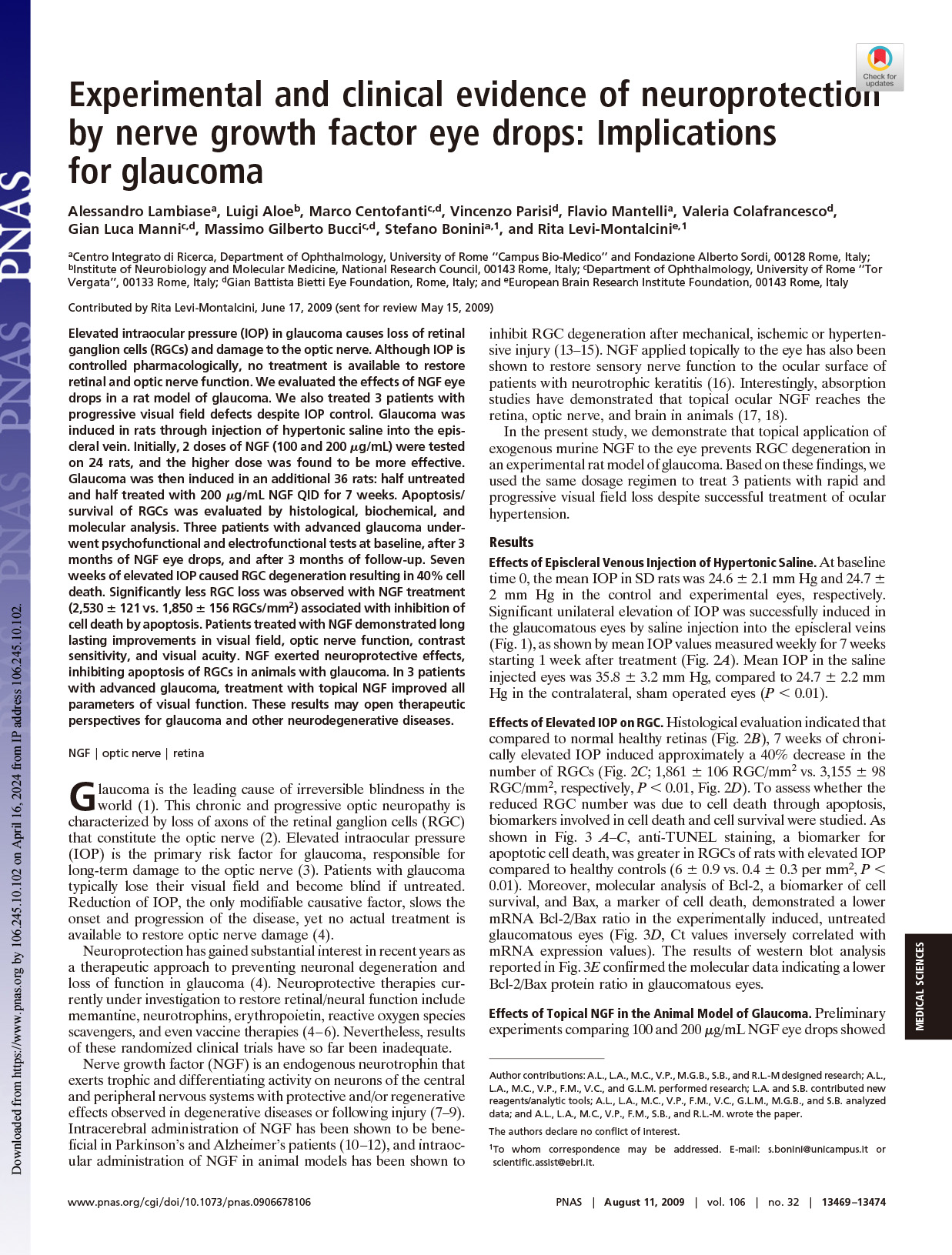 Neuroprotection by Nerve Growth Factor (NGF) Eye Drops in Glaucoma: Experimental and Clinical Evidence 논문이미지