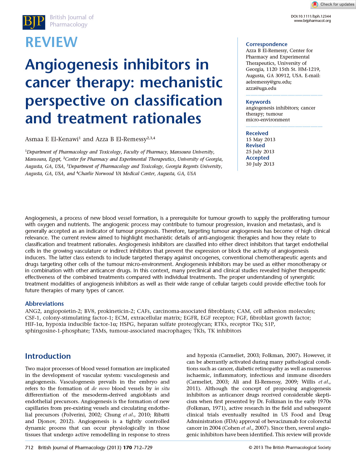 Anti-angiogenic Therapies in Cancer: Mechanistic Insights 논문 이미지