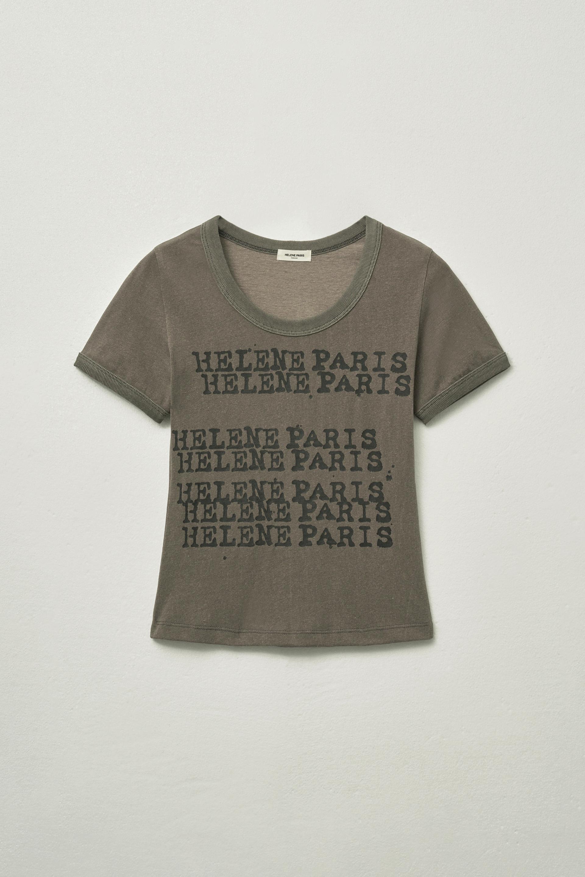 ★HELENE PARIS★ Stamp Remington Ringer Half T-Shirt Pigment Helene Paris Stamp Remington Ringer Half T-shirt [Pigment