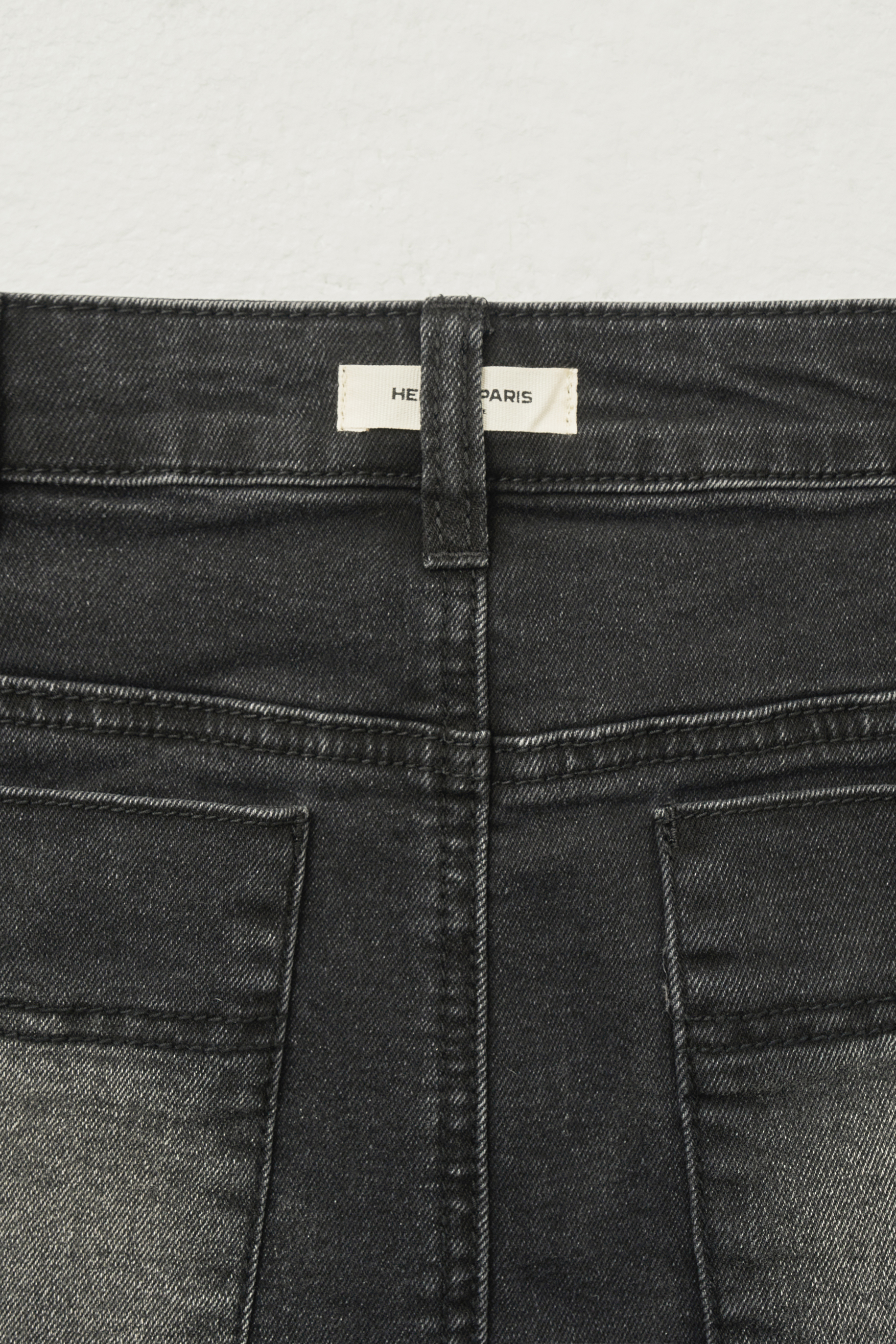 MUSINSA | HELENE PARIS Bohemian Washed Denim Skirt [Deep Gray]