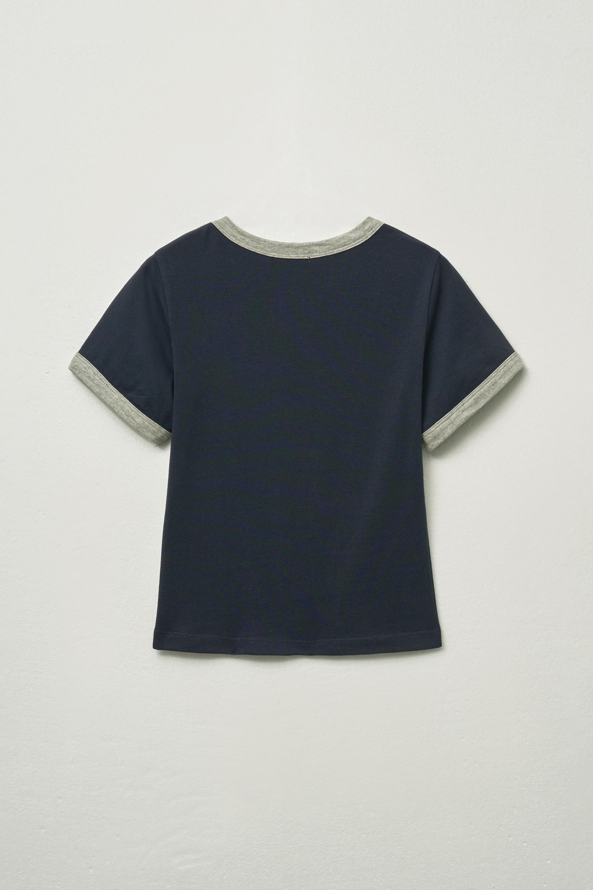 MUSINSA公式 | HELENE PARIS Trio Cat Artwork Half T-shirt [Navy]