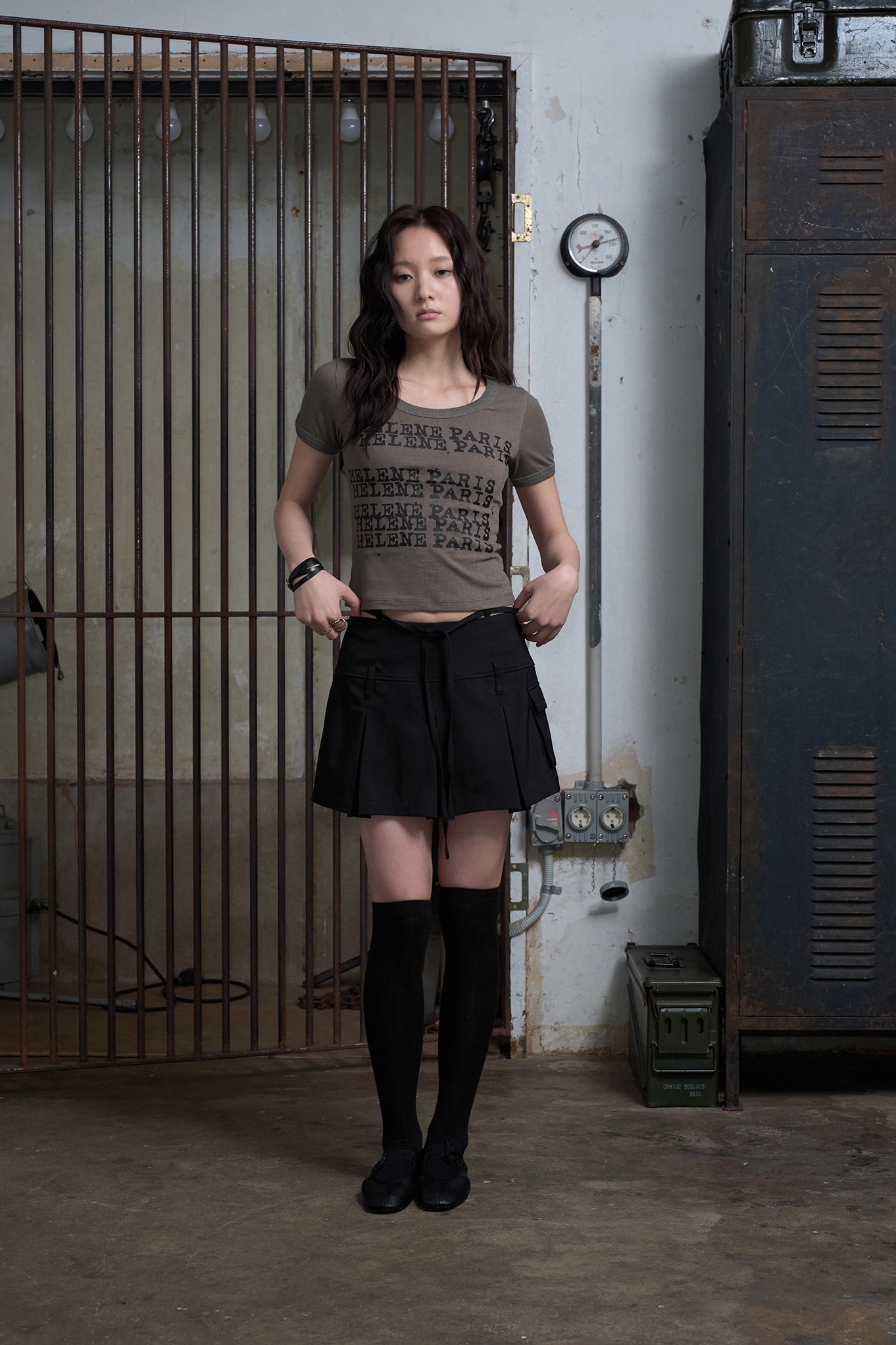 MUSINSA | HELENE PARIS Stamped Lamington Ringer Half T-shirt