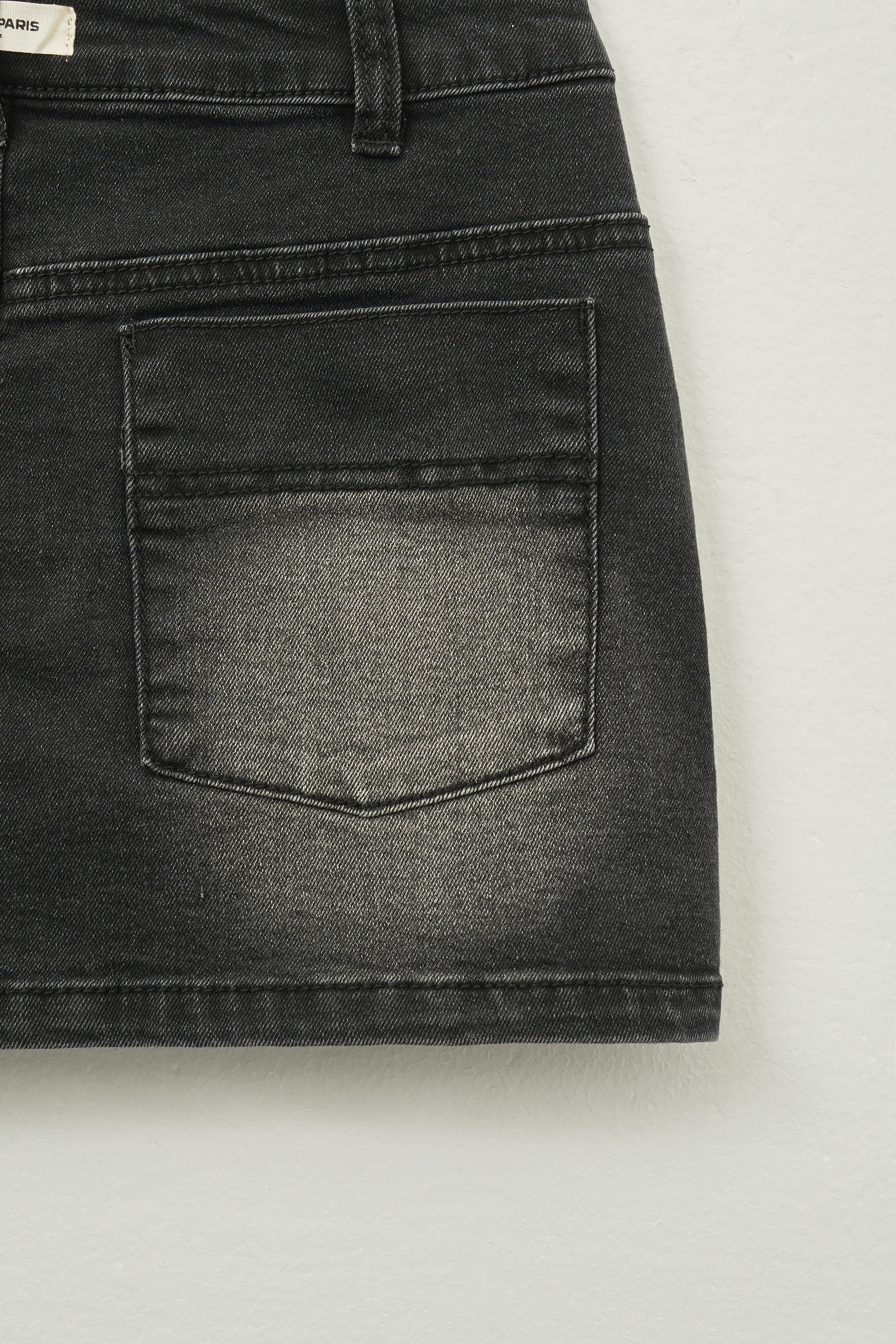 MUSINSA | HELENE PARIS Bohemian Washed Denim Skirt [Deep Gray]