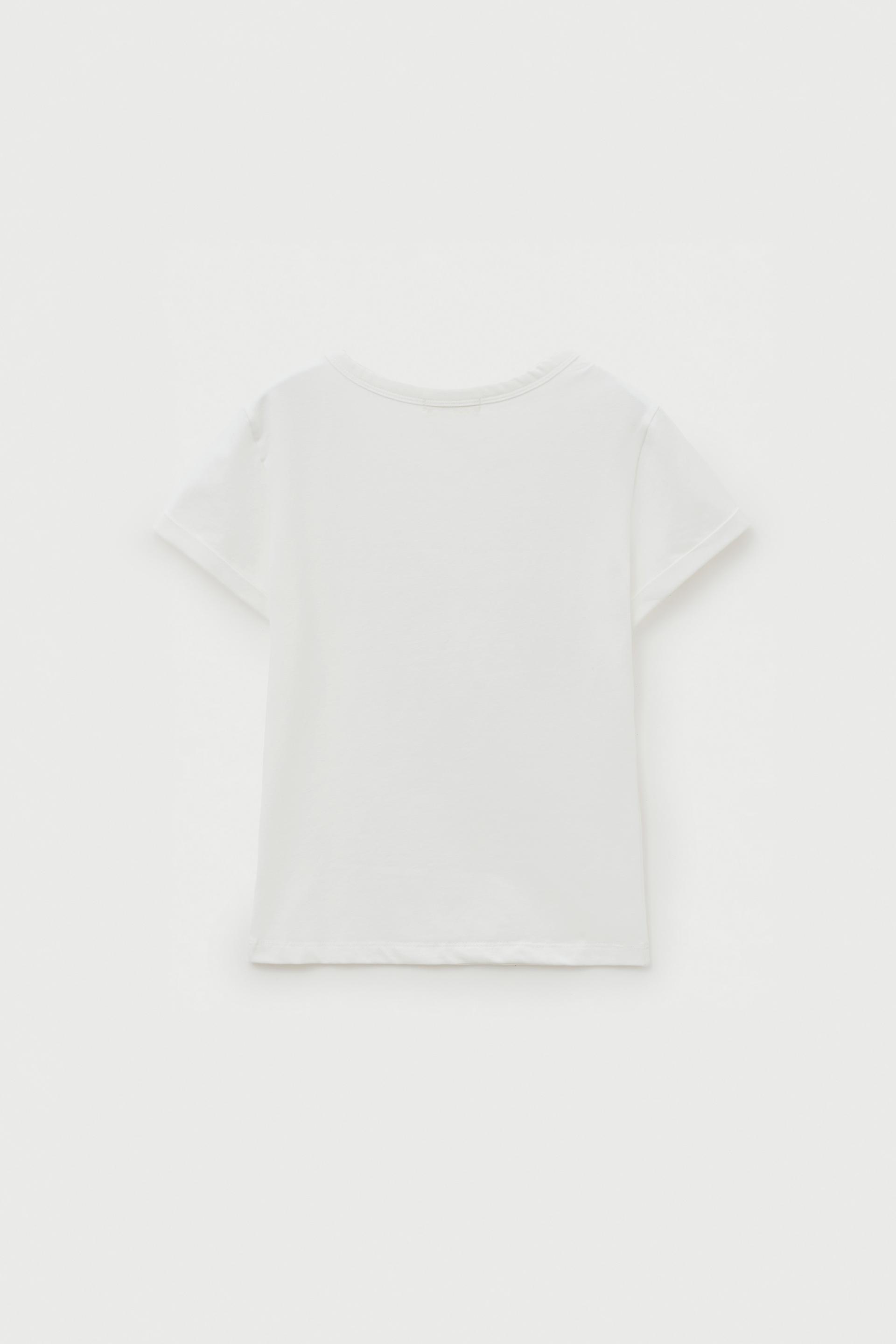 【HELENE PARIS】ONLY Stud Applique Half T-shirt Tシャツ MUSINSA | HELENE PARIS Ribbon Applique Dot Half T-shirt [Ivory]