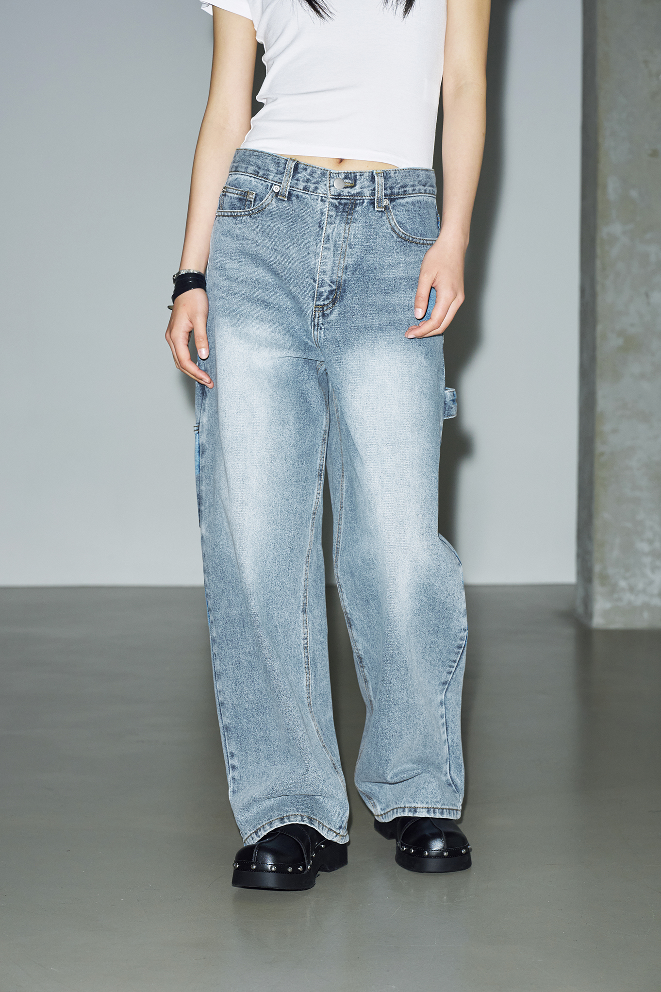 MUSINSA公式 | HELENE PARIS Bohemian Carpenter Wide Pants