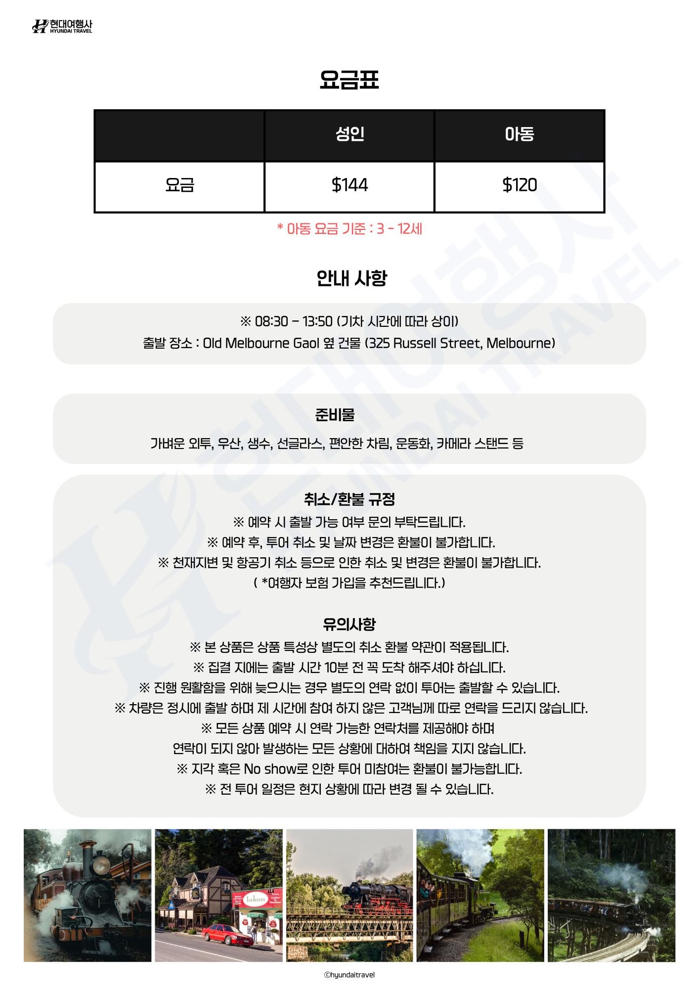 멜버른 퍼핑빌리 증기기관차 데이투어