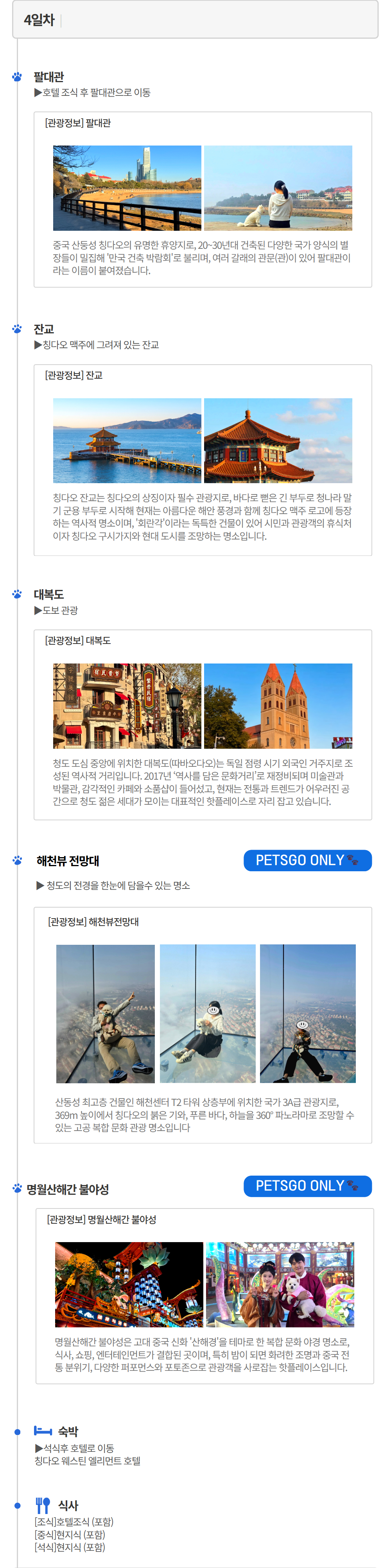 [선박] 펫츠고 옌타이 칭다오 4박 5일