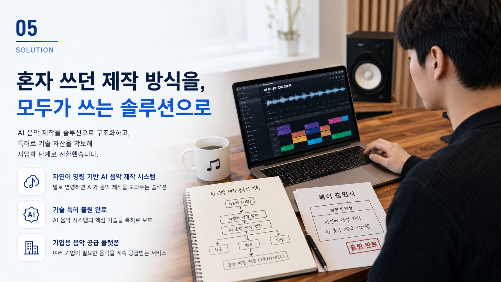 지원사업마다 탈락하던 작곡가가 AI 음악 제작 솔루션으로 약 6억을 확보하기까지 개인 작업을 기업용 솔루션으로 전환