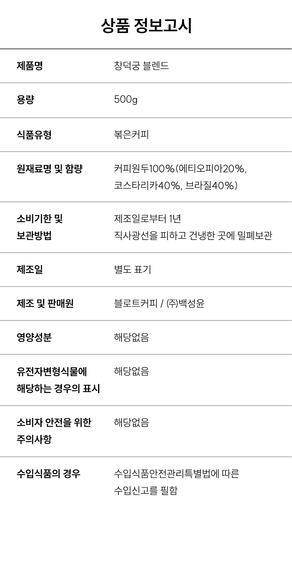 창덕궁 블렌드 500g