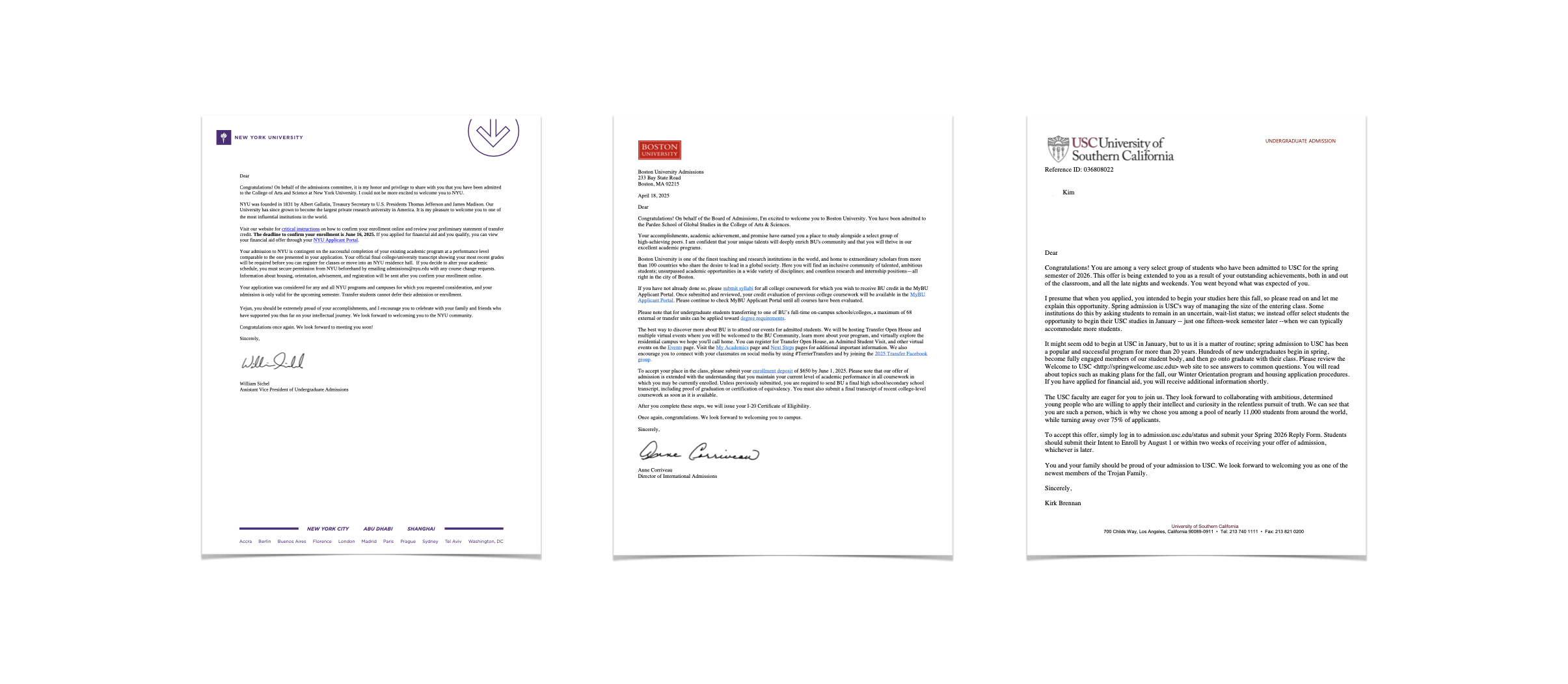 NYU 뉴욕대 USC 남가주대학교 BU 보스턴 대학 Internatioal Relations 국제 관계학 전공 미국명문대 편입 신입학 합격