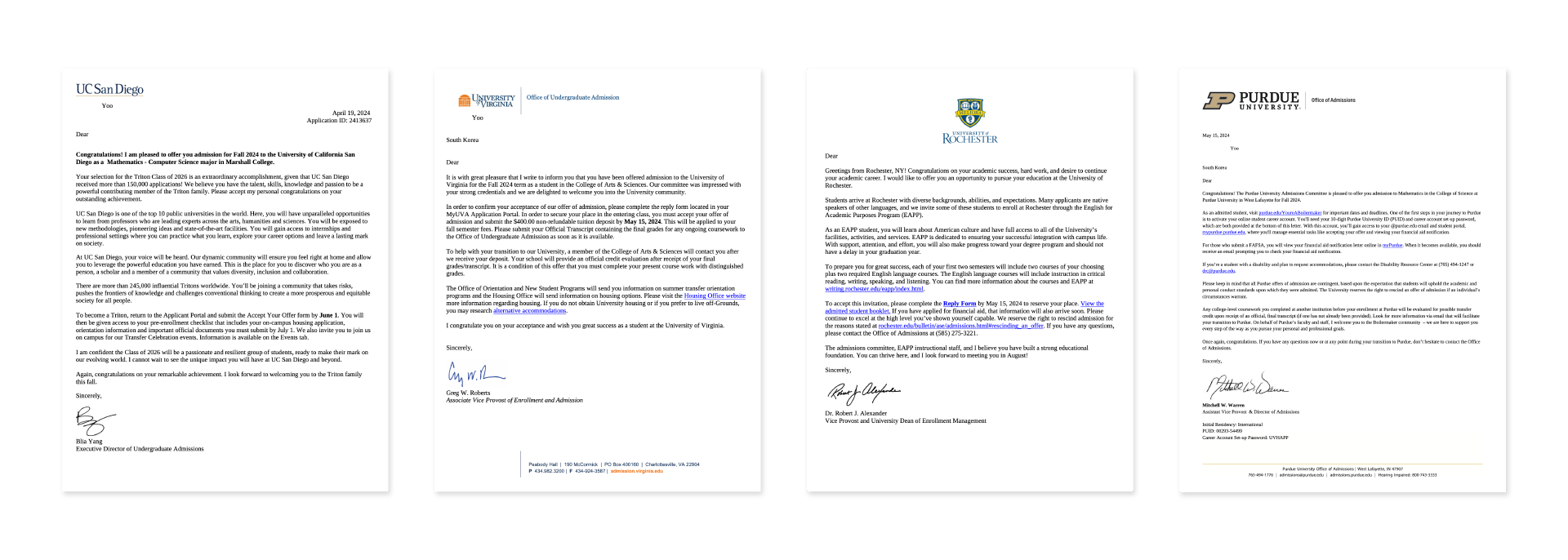 UC Berkeley, Univ. of Virginia, UCSD, Univ. of Wisconsin, 컴퓨터 사이언스 수학 전공합격후기