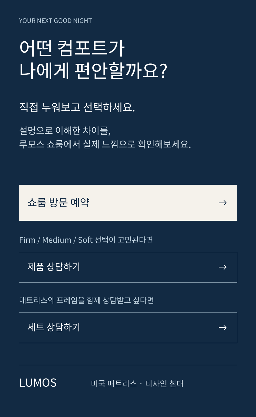 SEALY POSTUREPEDIC ELITE HYBRID HIGH POINT II · 쇼룸 방문 및 제품 상담 안내