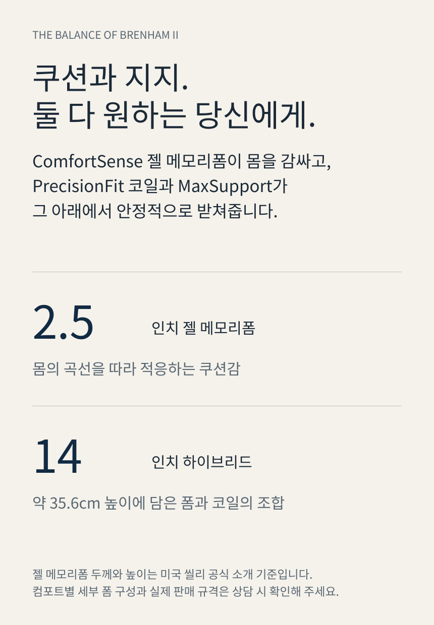 SEALY POSTUREPEDIC ELITE HYBRID BRENHAM II · 제품 핵심 메시지
