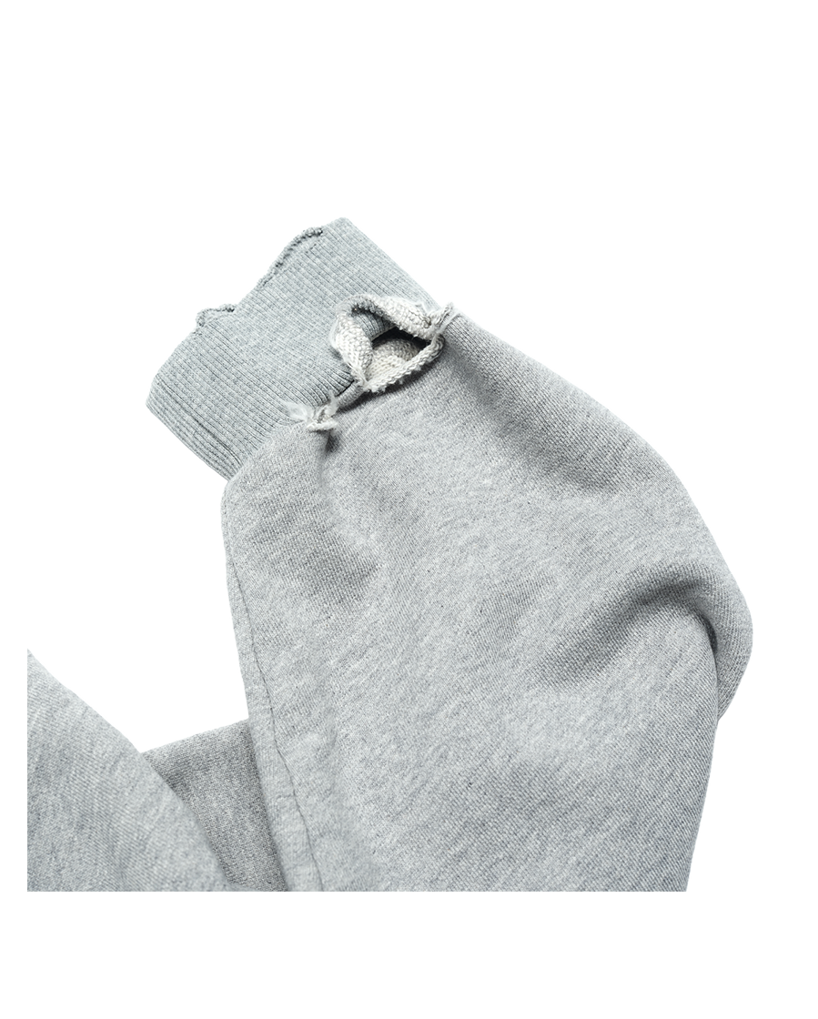 DESTROYED FALLING ANGEL ZIP UP HOODIE - GREY