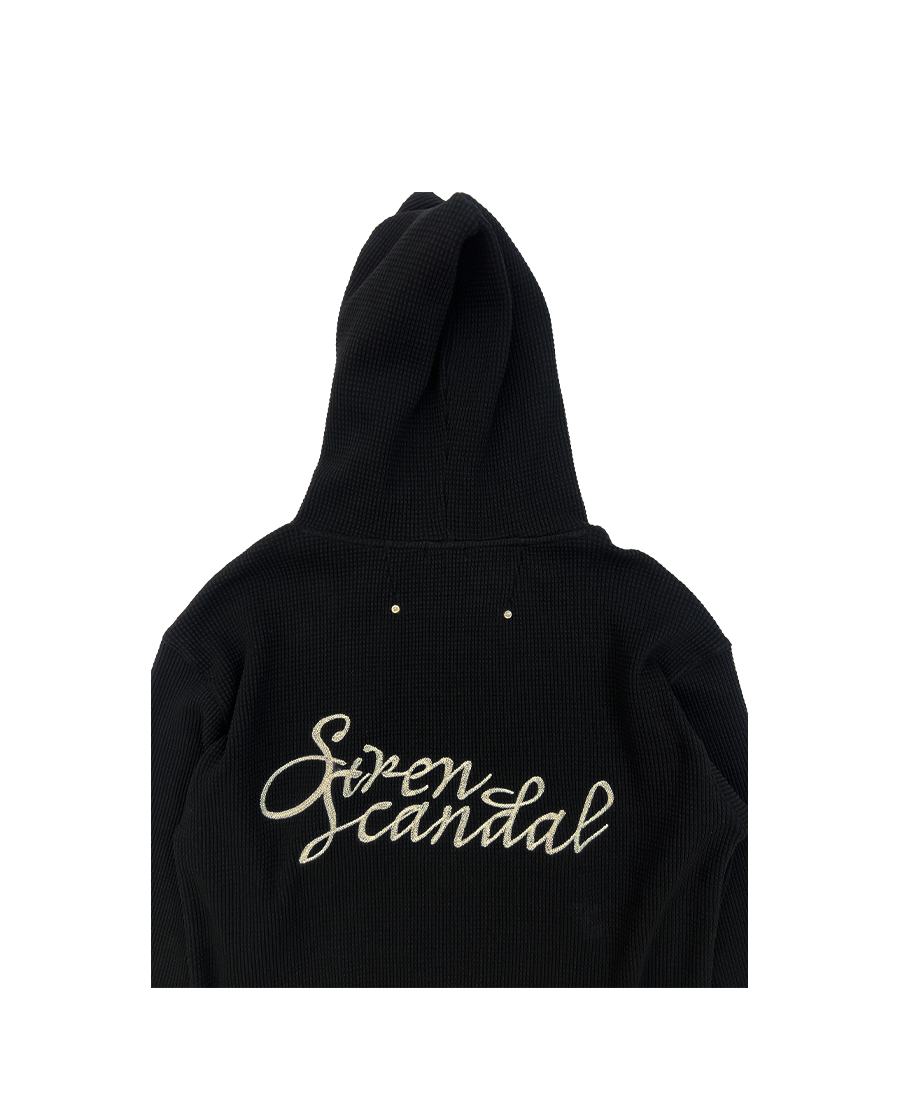 SIREN SCANDAL ZIP UP HOODIE - BLACK