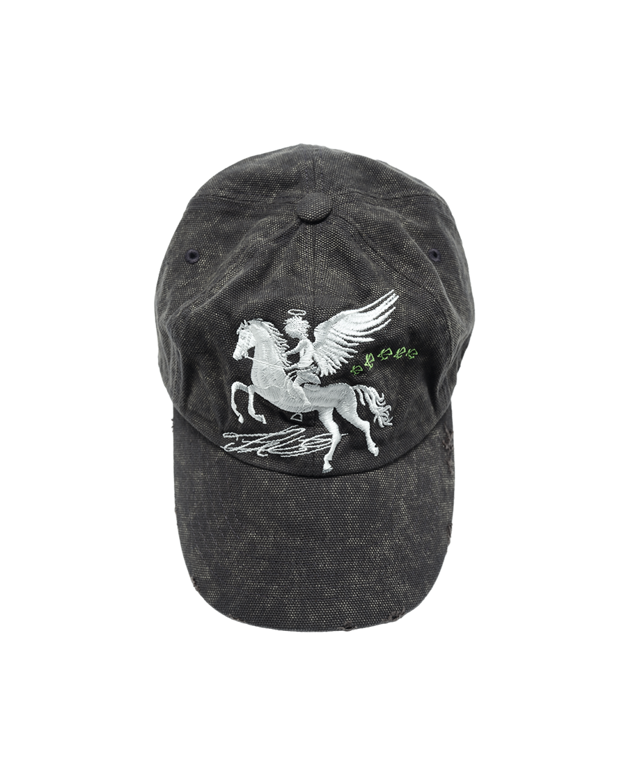 VINTAGE FALLING ANGEL CAP - UNIQUE BLACK