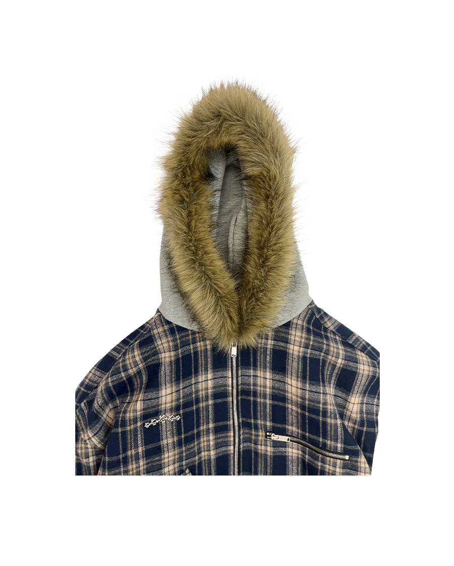 VIRGINIA FUR JACKET - NAVY