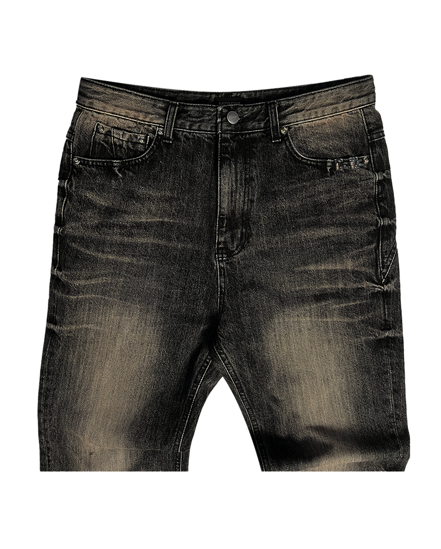CRUSHED BOOTS JEANS - BLACK